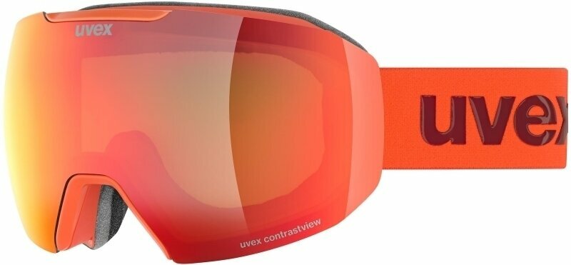 Ski Brillen UVEX Epic Attract Fierce Red Mat Mirror Red/Contrastview Green Lasergold Lite Ski Brillen