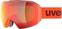 Ski Brillen UVEX Epic Attract Fierce Red Mat Mirror Red/Contrastview Green Lasergold Lite Ski Brillen