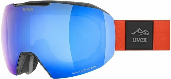 Ski Brillen UVEX Epic Attract Black Mat Mirror Blue/Contrastview Smoke Lasergold Lite Ski Brillen - 1