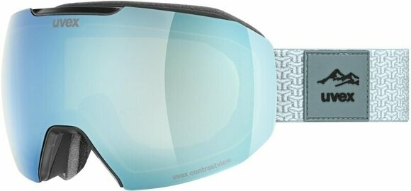 Masques de ski UVEX Epic Attract Black Mat Mirror Sapphire/Contrastview Green Lasergold Lite Masques de ski - 1