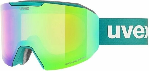 Ski Goggles UVEX Evidnt Attract Proton Mat Mirror Green/Contrastview Orange Lasergold Lite Ski Goggles - 1