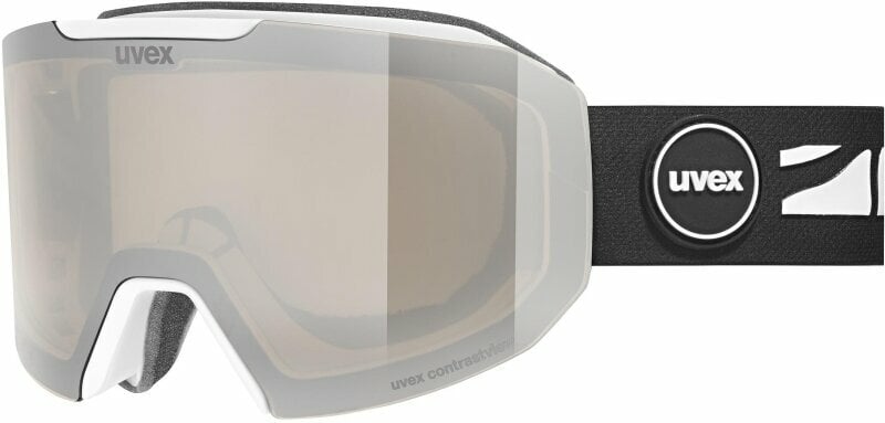 Ski-bril UVEX Evidnt Attract White Mat Mirror Sapphire/Contrastview Yellow Lasergold Lite Ski-bril