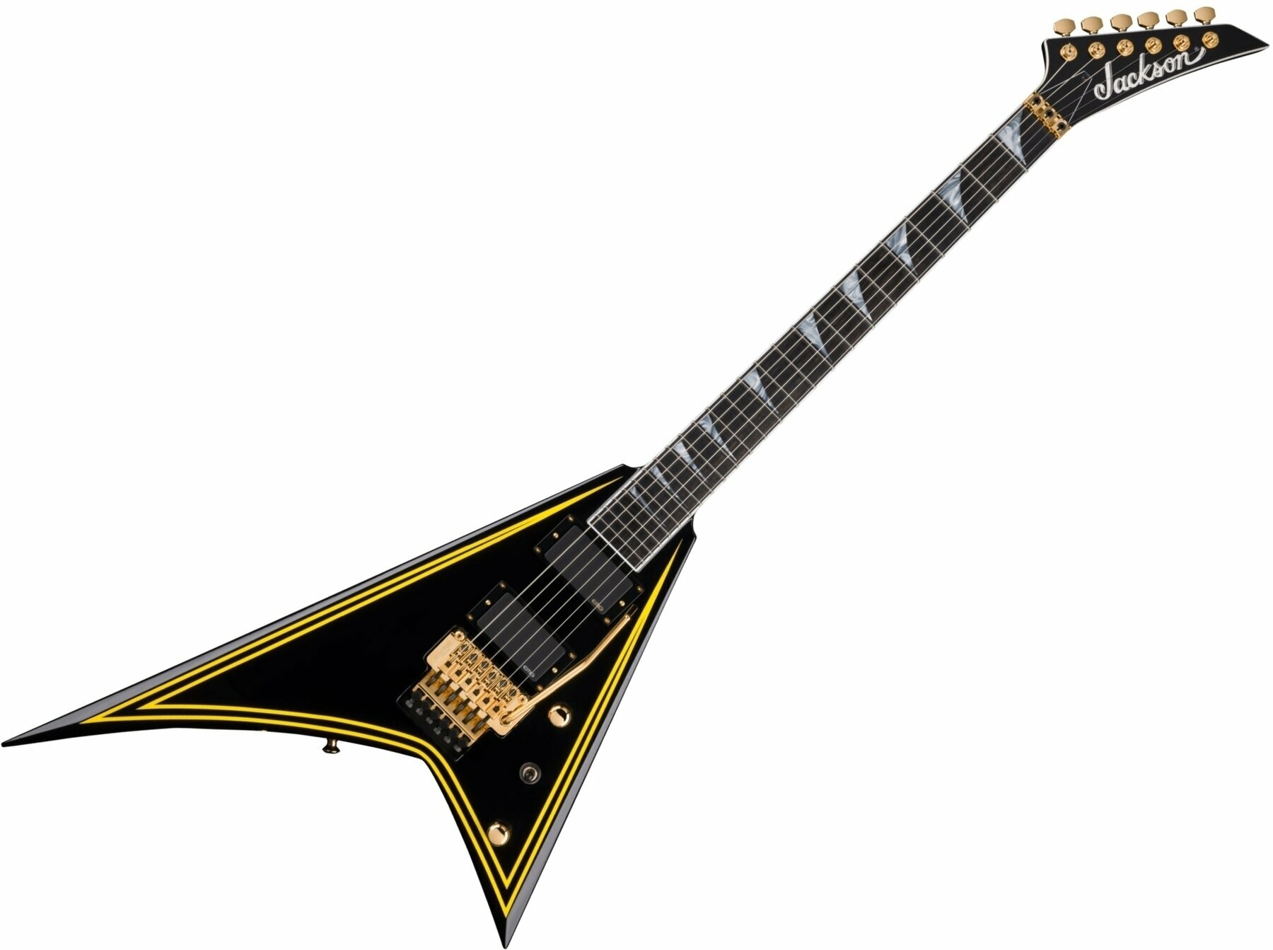 Elektromos gitár Jackson MJ Series Rhoads RR24MG EB Black with Yellow Pinstripes