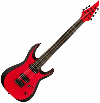 7-string Electric Guitar Jackson Pro Plus Series DK Modern MDK7 HT EB Satin Red with Black bevels - 1