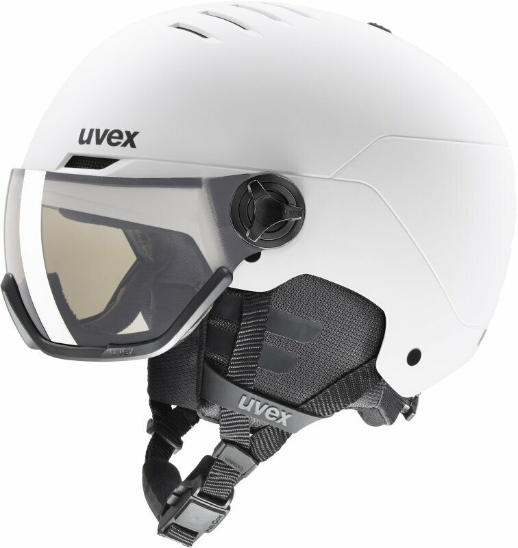 Lyžařská helma UVEX Wanted Visor Pro V White Mat 54-58 cm Lyžařská helma