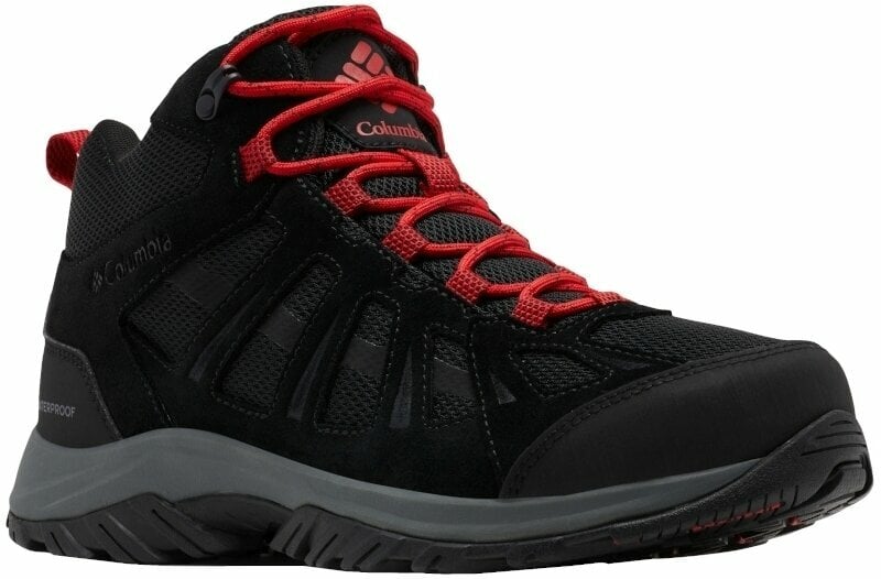 Mens Outdoor Shoes Columbia Men's Redmond III Mid Waterproof Shoe Black/Mountain Red 42 Mens Outdoor Shoes