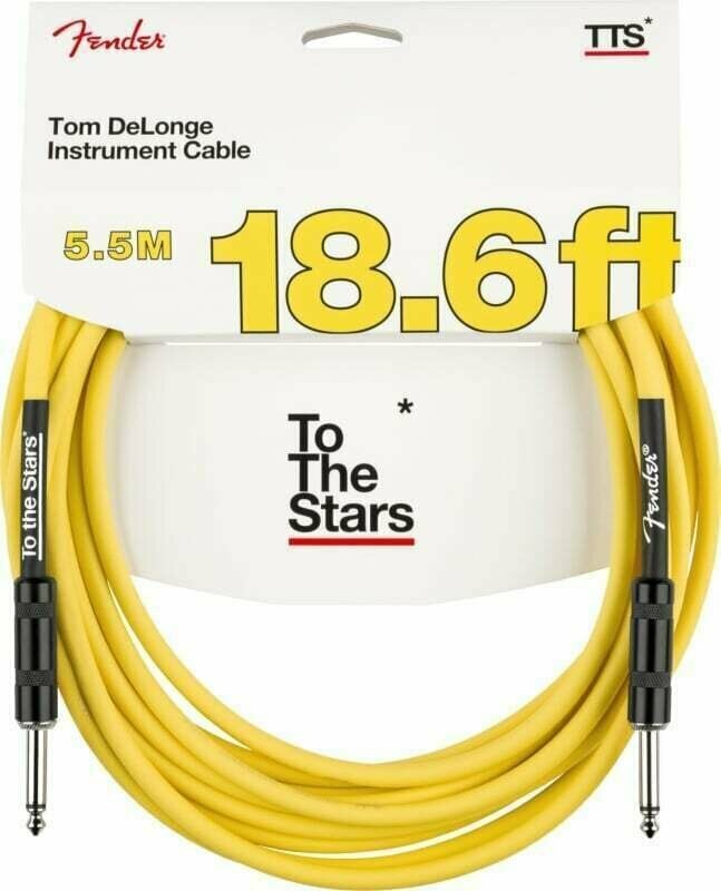 Nástrojový kábel Fender Tom DeLonge 18.6' To The Stars Instrument Cable Žltá 5,5 m Rovný - Rovný