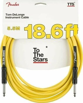 Cabo do instrumento Fender Tom DeLonge 18.6' To The Stars Instrument Cable Amarelo 5,5 m Reto - Reto - 1