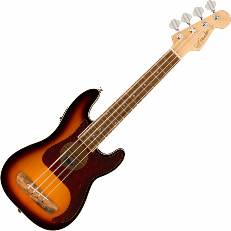Fender Fullerton Precision Bass Uke Ukulélé basse 3-Color Sunburst Burst