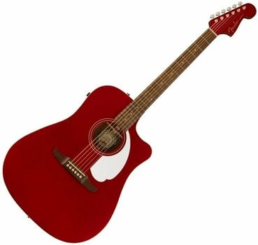 Dreadnought Elektro-Akustikgitarren Fender Redondo Player Candy Apple Red - 1