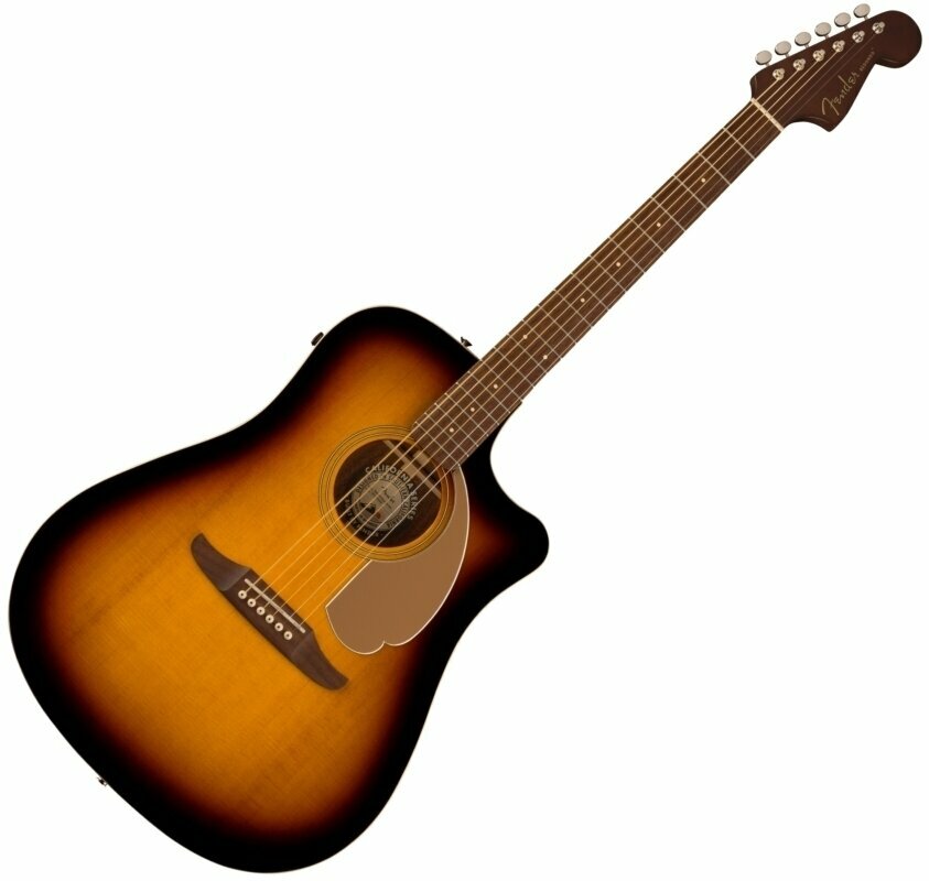 Dreadnought elektro-akoestische gitaar Fender Redondo Player Sunburst