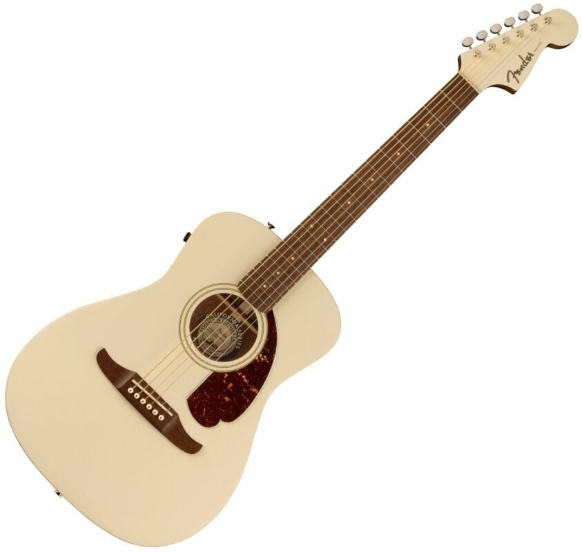 Elektroakusztikus gitár Fender Malibu Player Olympic White