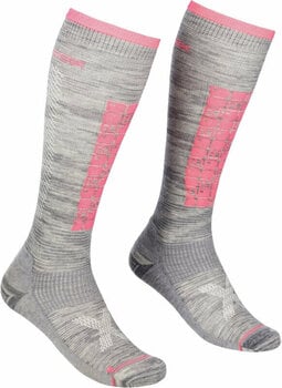Ski Socks Ortovox Ski Compression Long Socks W Grey Blend 39-41 Ski Socks - 1