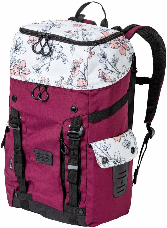 Lifestyle Backpack / Bag Meatfly Scintilla Backpack Blossom White/Burgundy 26 L Backpack