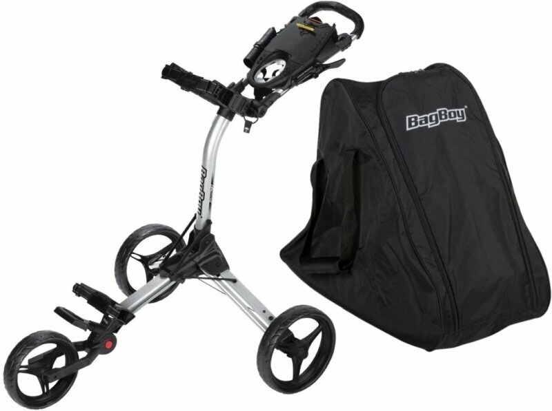 Manuální golfové vozíky BagBoy Compact C3 SET Silver/Black Manuální golfové vozíky