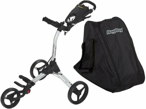 Ročni voziček za golf BagBoy Compact C3 SET White/Black Ročni voziček za golf - 1