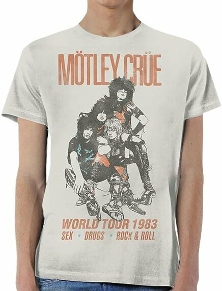 T-Shirt Motley Crue T-Shirt World Tour Vintage Unisex White XL