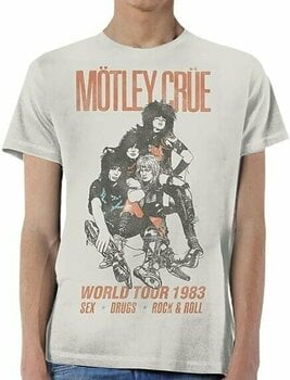 T-Shirt Motley Crue T-Shirt World Tour Vintage Unisex White XL - 1