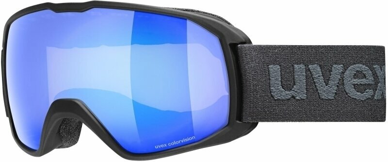 Ochelari pentru schi UVEX Xcitd Black Mat Mirror Blue/CV Green Ochelari pentru schi