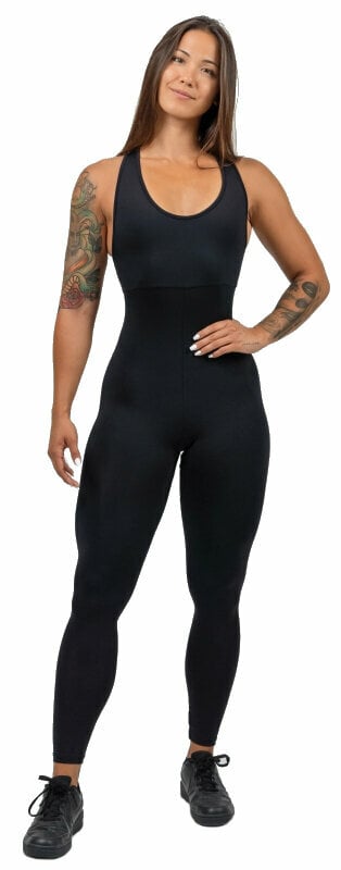 Fitnes hlače Nebbia One-Piece Workout Jumpsuit Gym Rat Black S Fitnes hlače