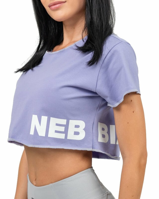 Träning T-shirt Nebbia Oversized Crop Top Powerhouse Light Purple S Träning T-shirt