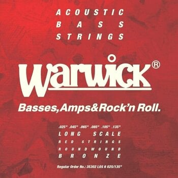 Corde Basso 6 Corde Warwick Acoustic Bass String 6 025-135 Long Scale - 1