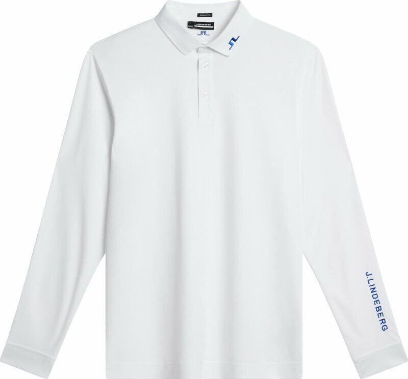 Polo-Shirt J.Lindeberg Tour Tech Long Sleeve Mens Polo White M