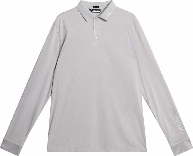 Polo Shirt J.Lindeberg Tour Tech Long Sleeve Mens Polo Grey Melange L