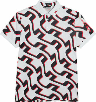 Polo majice J.Lindeberg Tour Tech Regular Fit Print Mens Bridge Wave White L Polo majice - 1