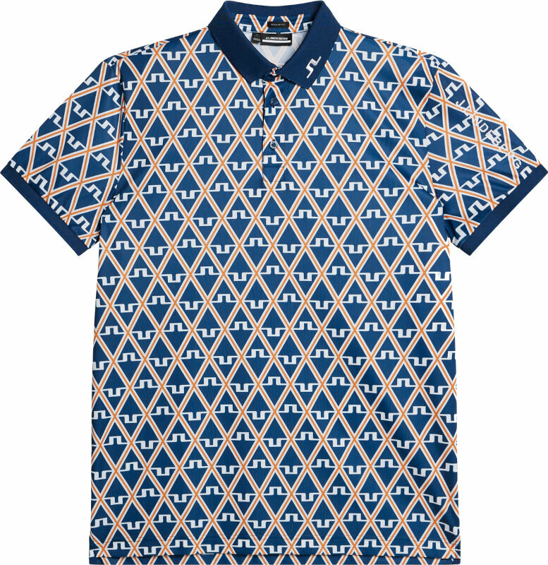 Polo majice J.Lindeberg Tour Tech Regular Fit Print Mens Estate Blue Diamond M Polo majice
