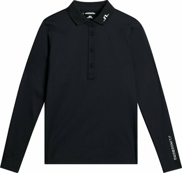 Риза за поло J.Lindeberg Tour Tech Long Sleeve Womens Polo Black L - 1