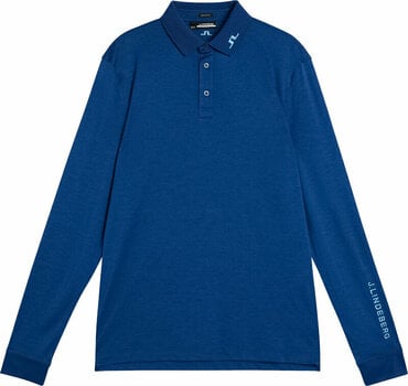 Polo majice J.Lindeberg Tour Tech Long Sleeve Mens Blue Melange S Polo majice - 1