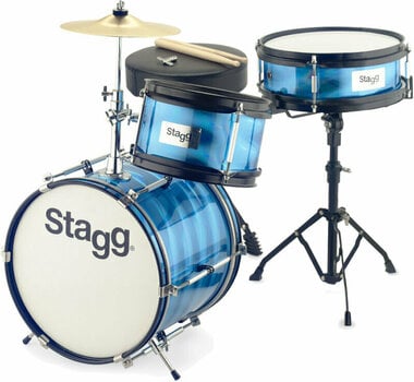 Junior Drum Set Stagg TIM JR 3/12B BL Junior Drum Set Red Blue - 1