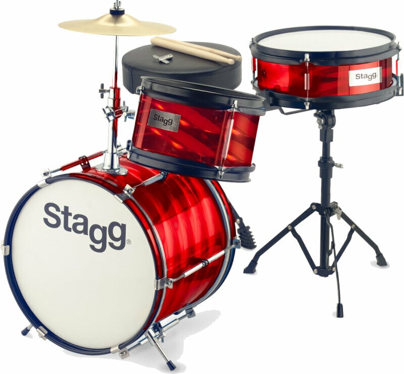 Junior Drum Set Stagg TIM JR 3/12B RD Junior Drum Set Red Red