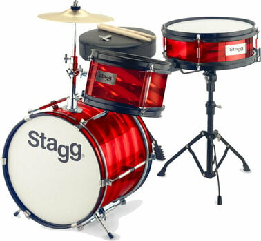 Junior Drum Set Stagg TIM JR 3/12B RD Junior Drum Set Red Red - 1