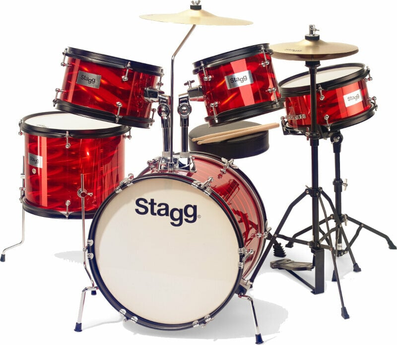 Conjunto de tambores júnior Stagg TIM JR 5/16B RD Conjunto de tambores júnior Rojo