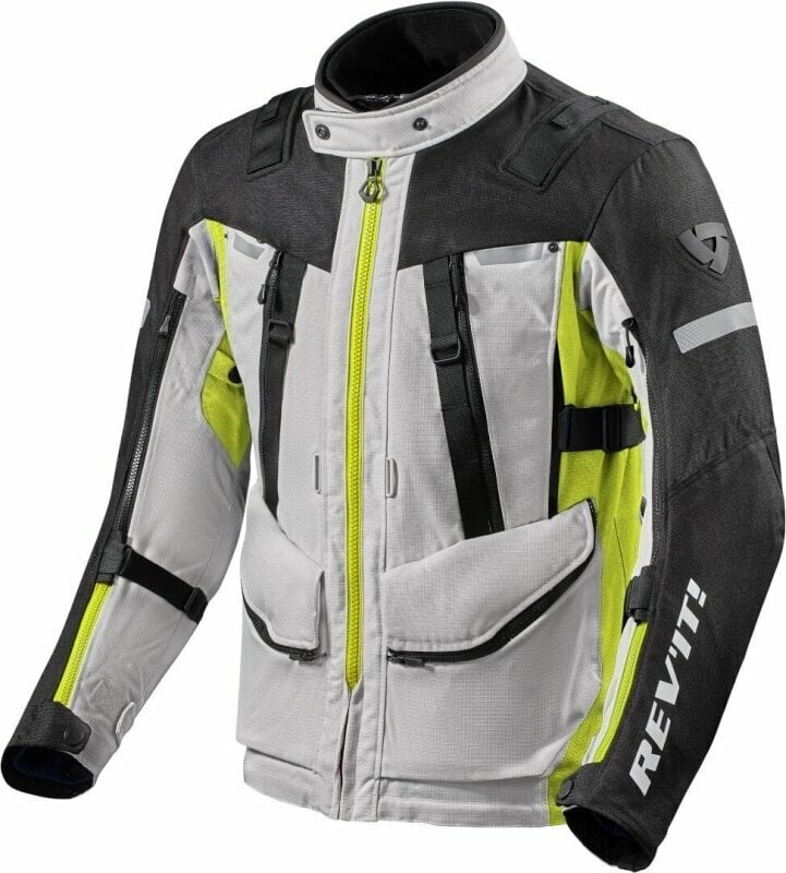 Textile Jacket Rev'it! Sand 4 H2O Silver/Neon Yellow M Textile Jacket