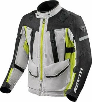 Textile Jacket Rev'it! Sand 4 H2O Silver/Neon Yellow M Textile Jacket - 1