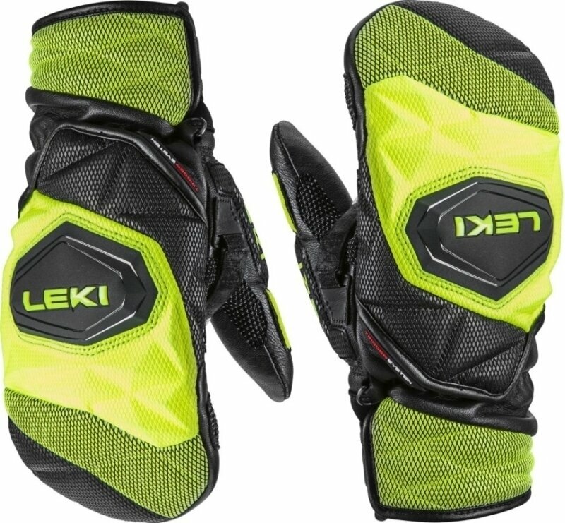 Ski Gloves Leki WCR Venom 3D Junior Mitt Black/Ice Lemon 7 Ski Gloves