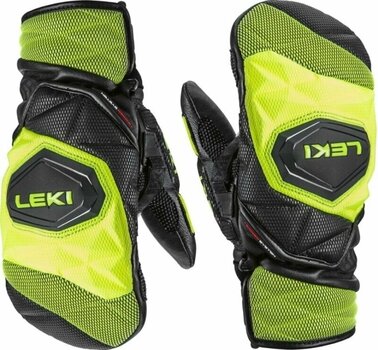 Ski Gloves Leki WCR Venom 3D Junior Mitt Black/Ice Lemon 7 Ski Gloves - 1