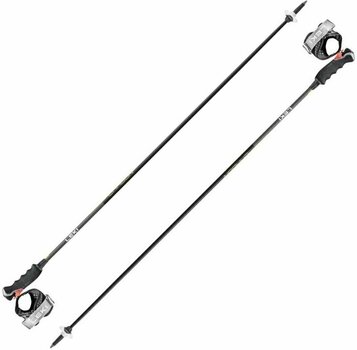 Ski Poles Leki Carbon 12 3D Black/Dark Anthracite/Neonyellow 130 cm Ski Poles - 1