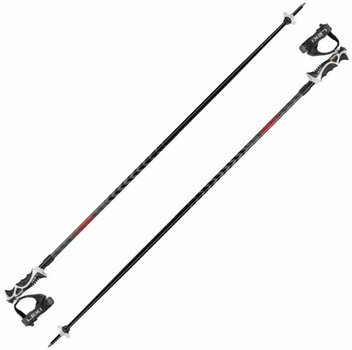 Bastões de esqui Leki Hot Shot S Eloxal Black/Anodized Grey/Bright Red 115 cm Bastões de esqui - 1