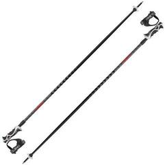 Μπατόν Σκι Alpine Leki Hot Shot S Eloxal Black/Anodized Grey/Bright Red 135 cm Μπατόν Σκι Alpine