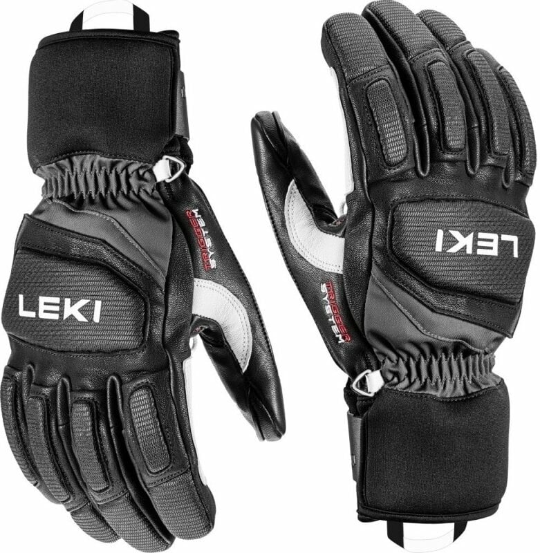 Ski Gloves Leki Griffin Pro 3D Black/White 7 Ski Gloves