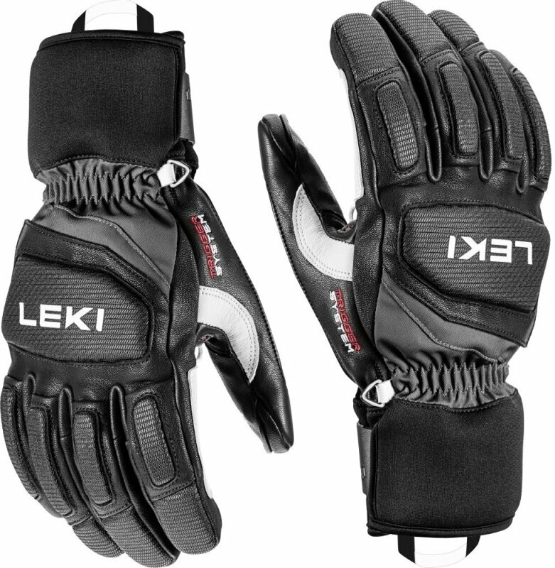 Lyžiarske rukavice Leki Griffin Pro 3D Black/White 8,5 Lyžiarske rukavice