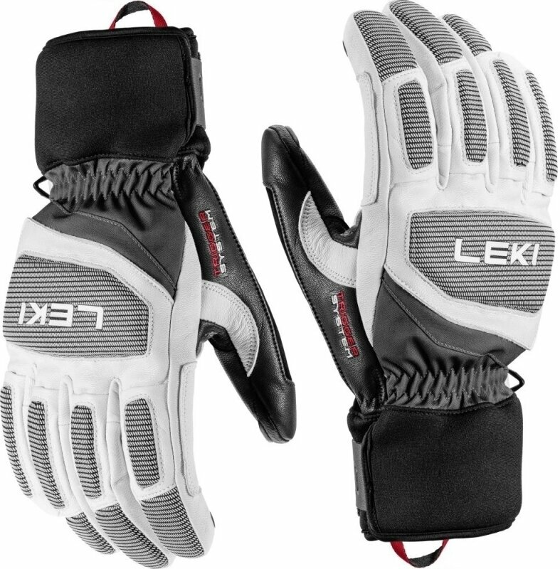 Luvas de esqui Leki Griffin Pro 3D White/Black 7 Luvas de esqui