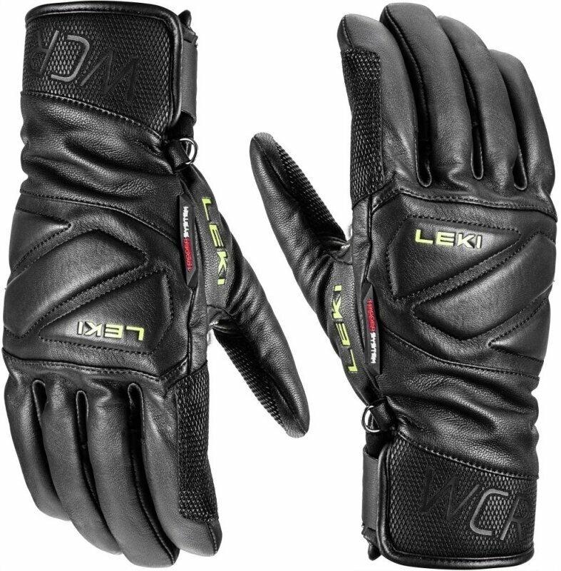 Photos - Winter Gloves & Mittens Leki WCR Venom Speed 3D Black/Ice Lemon 7 Ski Gloves 654805301070 