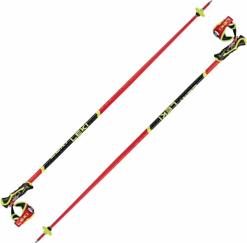 Kijki narciarskie Leki WCR SL 3D Bright Red/Black/Neonyellow 115 cm Kijki narciarskie