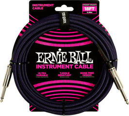Cavo per strumento Ernie Ball Braided Straight Straight Inst Cable Purple Black 5,5 m Dritto - Dritto Cavo per strumento