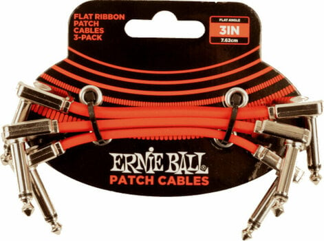 Kabel rozgałęziacz, Patch kabel Ernie Ball Flat Ribbon Patch Cable Czerwony 7,5 cm Kątowy - Kątowy - 1